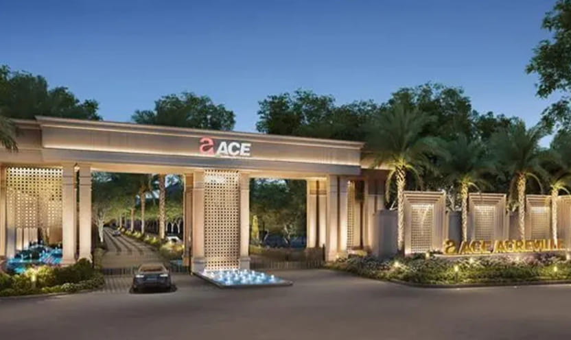Grand entrance gate of ACE Acreville residential township on Yamuna Expressway