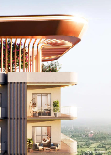 Premium sky deck balcony with panoramic views at Ashtech Presidential