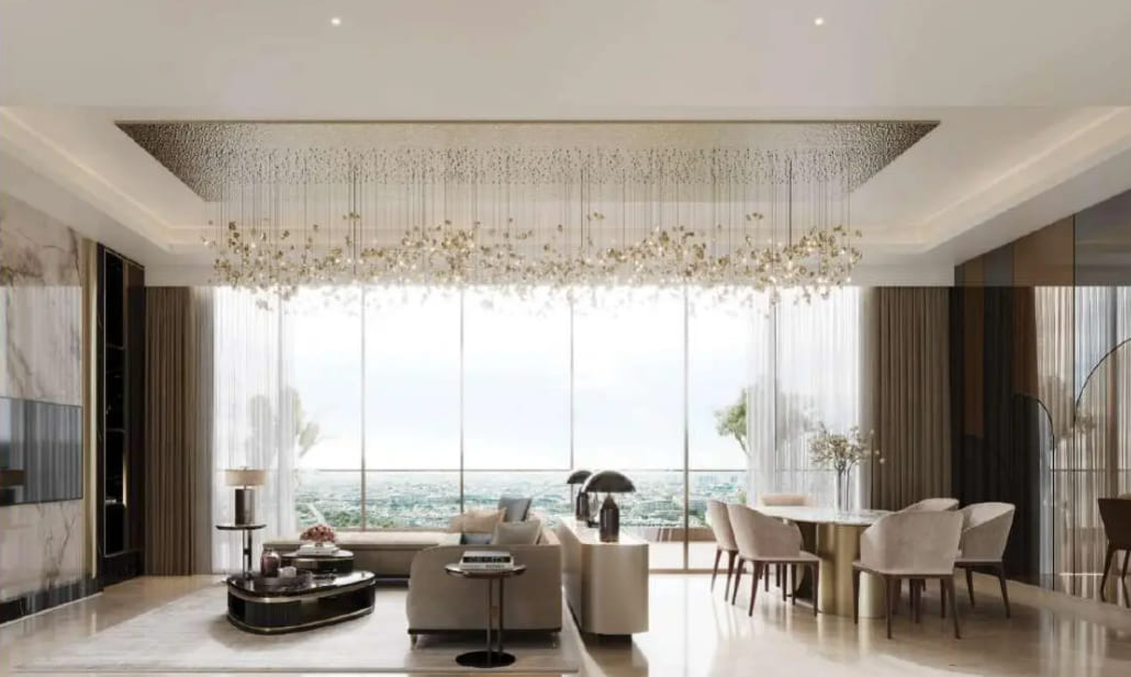 Luxury living room interior at Ashtech Presidential apartments