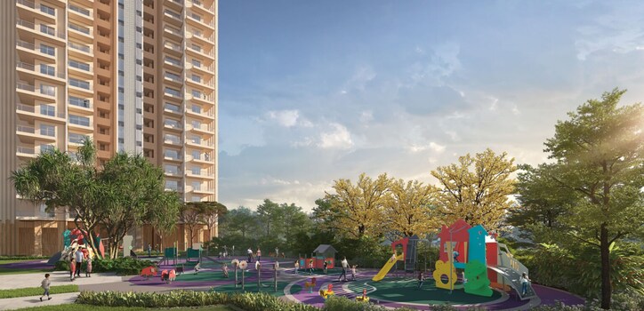 Children's play area at Clove County Sector 151 Noida with landscaped gardens